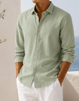 Mivanity Men's Textured Long Sleeve Button-Down Shirt