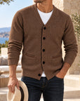 Mivanity Men's Textured V-Neck Knit Cardigans