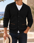 Mivanity Men's Textured V-Neck Knit Cardigans