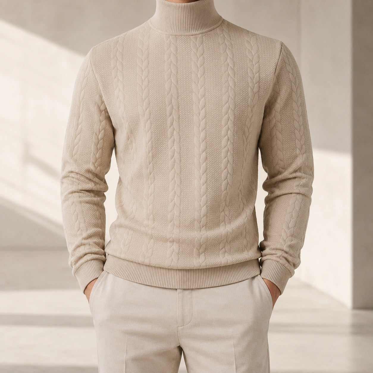 Mivanity Men's Thermal Jacquard Knitted Sweaters