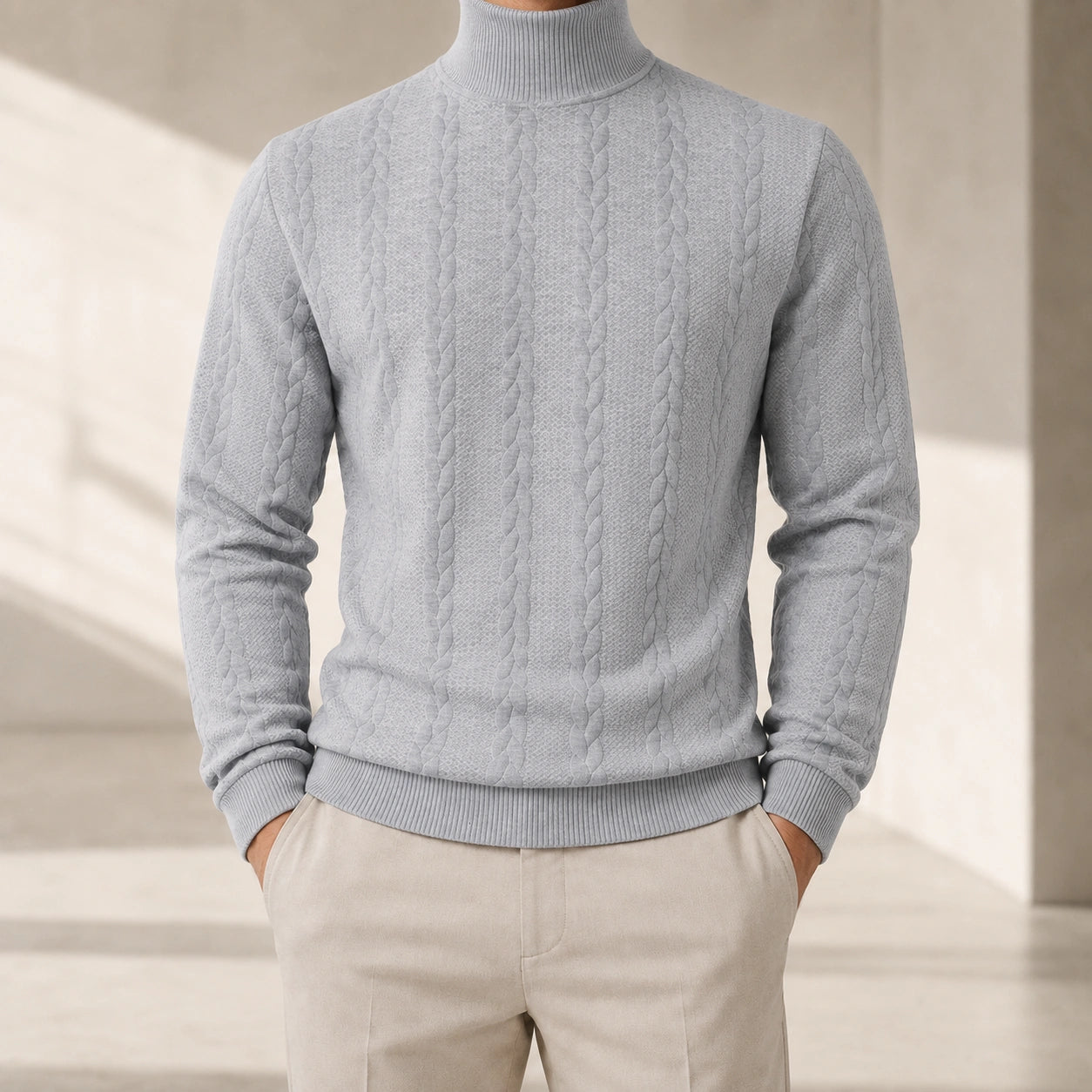 Mivanity Men's Thermal Jacquard Knitted Sweaters
