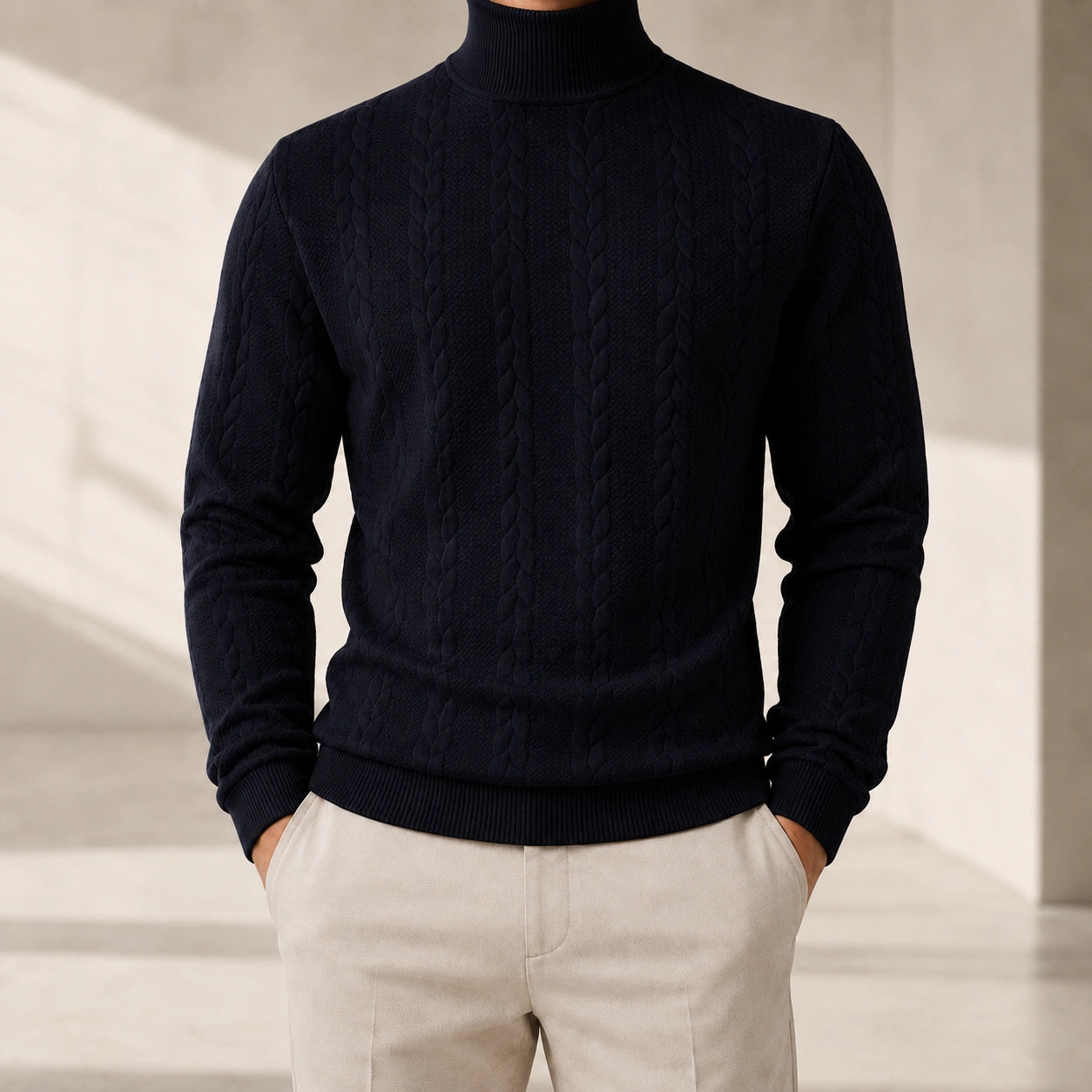 Mivanity Men's Thermal Jacquard Knitted Sweaters