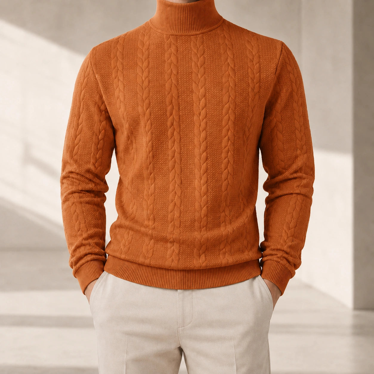 Mivanity Men's Thermal Jacquard Knitted Sweaters