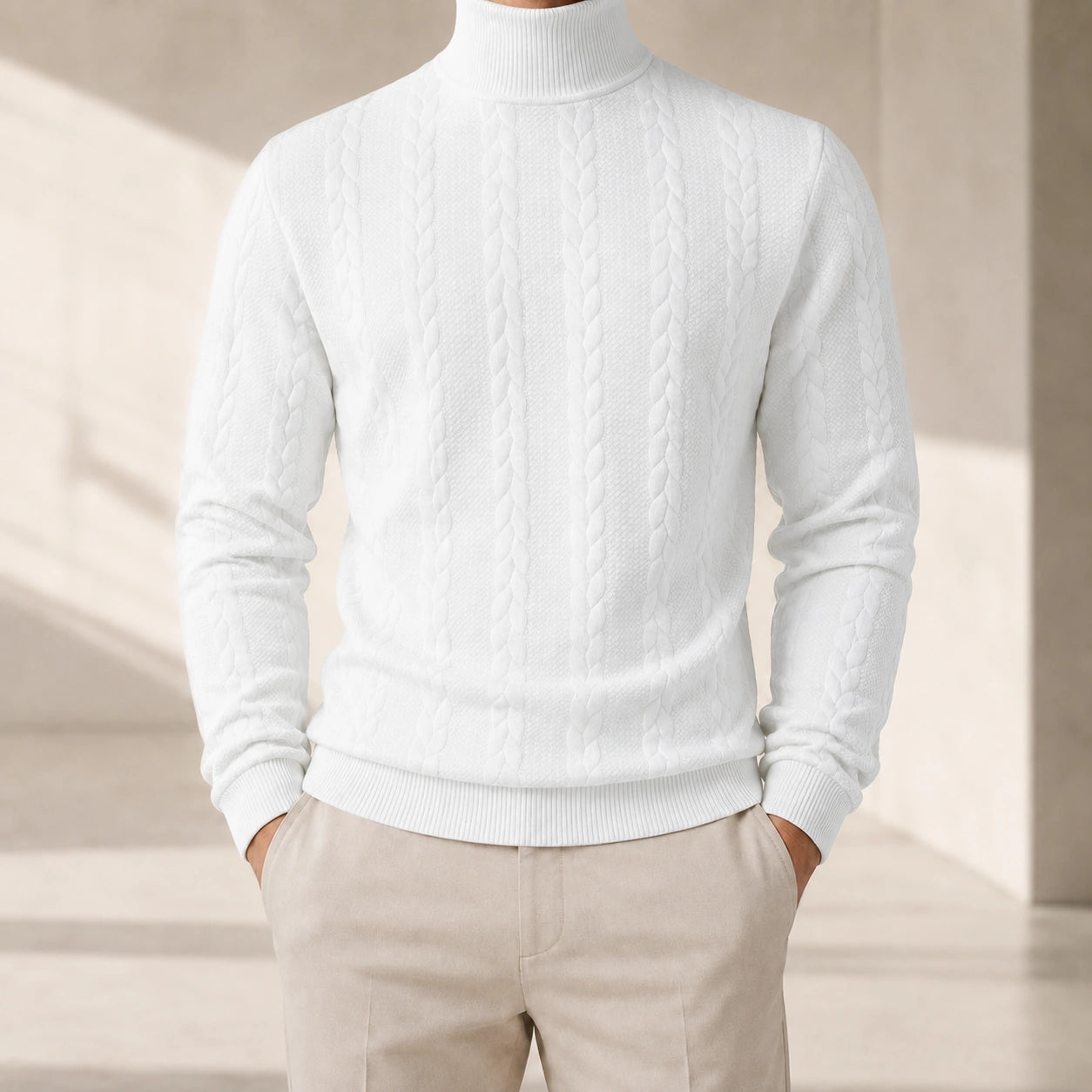 Mivanity Men's Thermal Jacquard Knitted Sweaters
