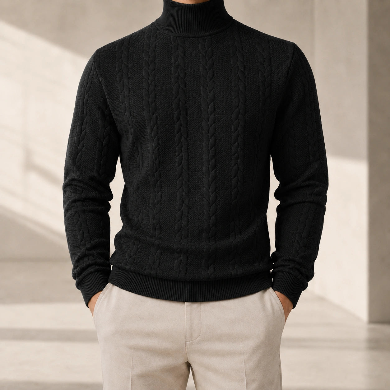 Mivanity Men's Thermal Jacquard Knitted Sweaters