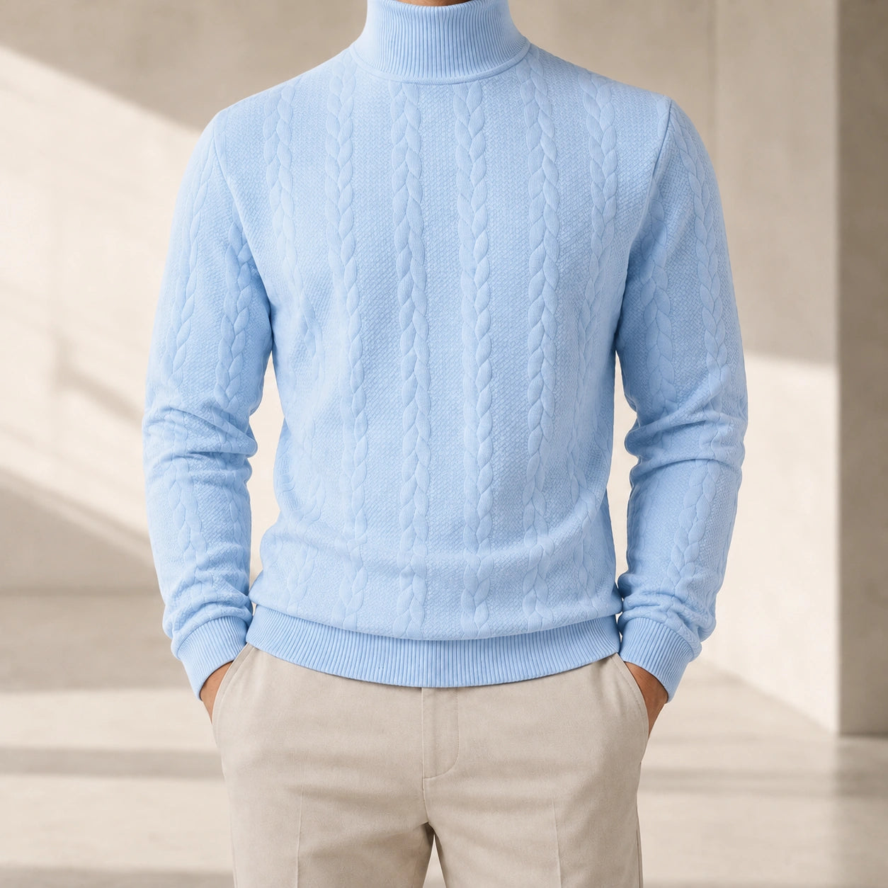 Mivanity Men's Thermal Jacquard Knitted Sweaters