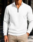 Mivanity Men's Trendy Quarter Zip Pullover Quilted Sweatshirts
