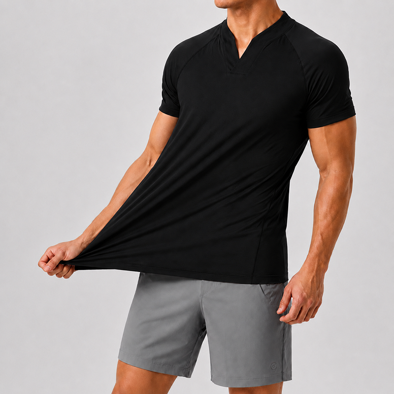 Mivanity Men’s Ultra-Stretch V-Neck Performance T-Shirt