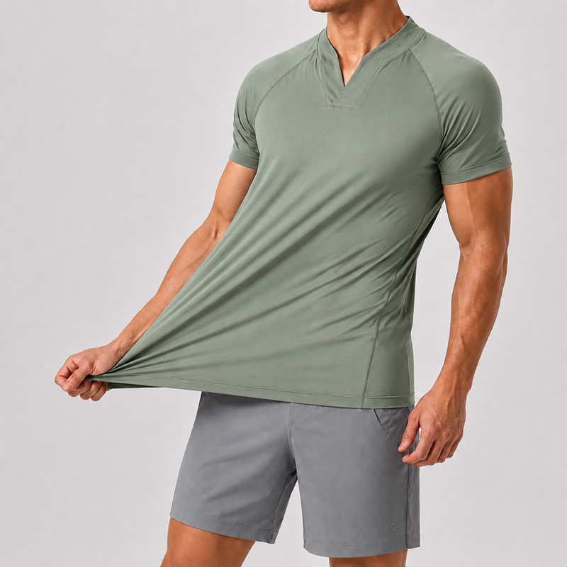 Mivanity Men’s Ultra-Stretch V-Neck Performance T-Shirt