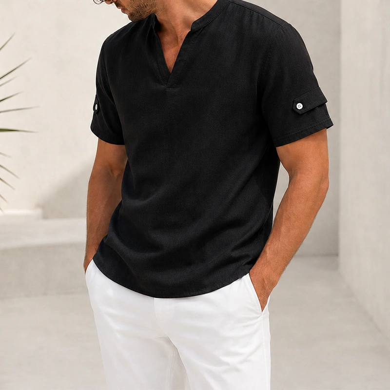 Mivanity Men's V-Neck Casual Short-Sleeve T-Shirts