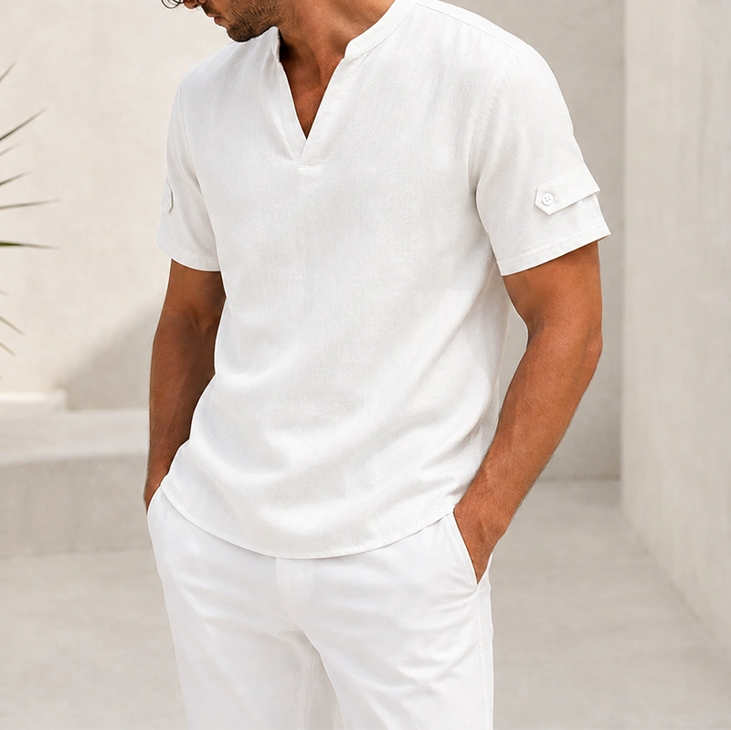 Mivanity Men's V-Neck Casual Short-Sleeve T-Shirts