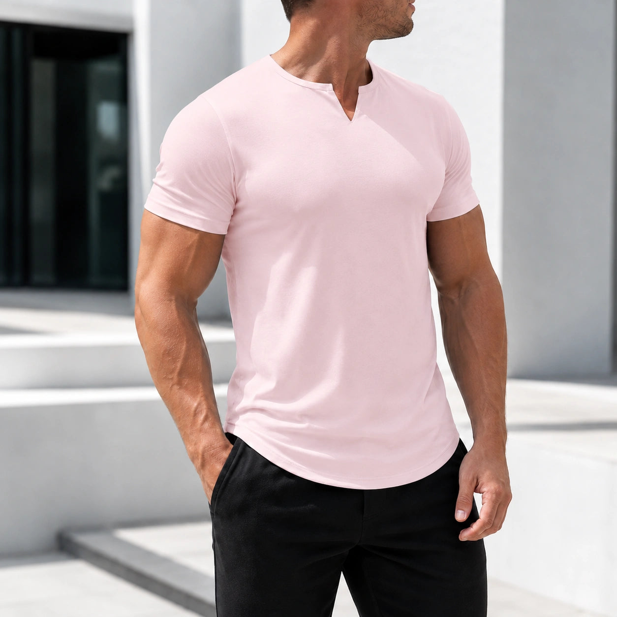 Mivanity Men's V-Neck Casual T-Shirts