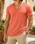 Mivanity Men's V-Neck Short-Sleeve T-Shirts