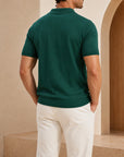 Mivanity Men's Vintage Contrast Stitch Knit Shirts