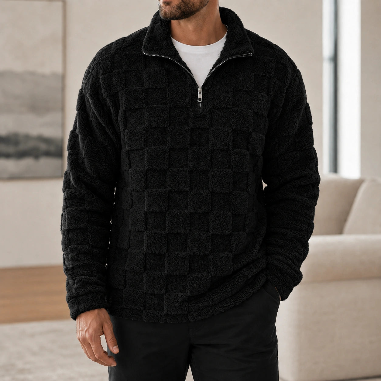 Mivanity Men's Vintage Hooded Half-Zip Shirts