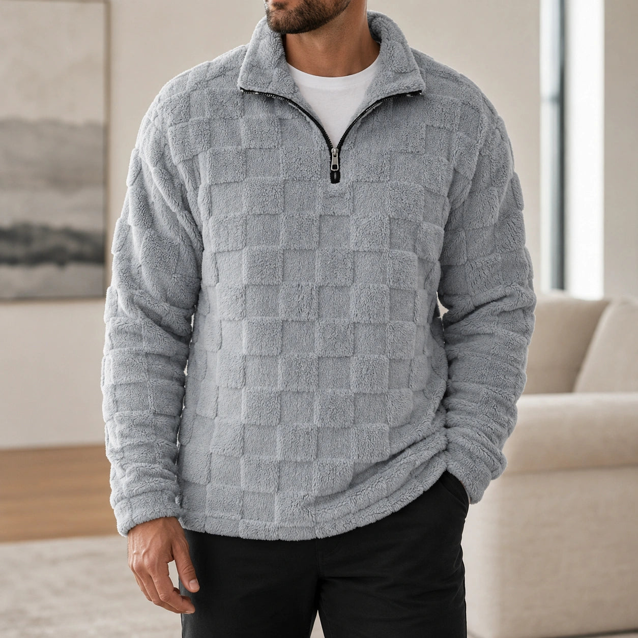 Mivanity Men's Vintage Hooded Half-Zip Shirts