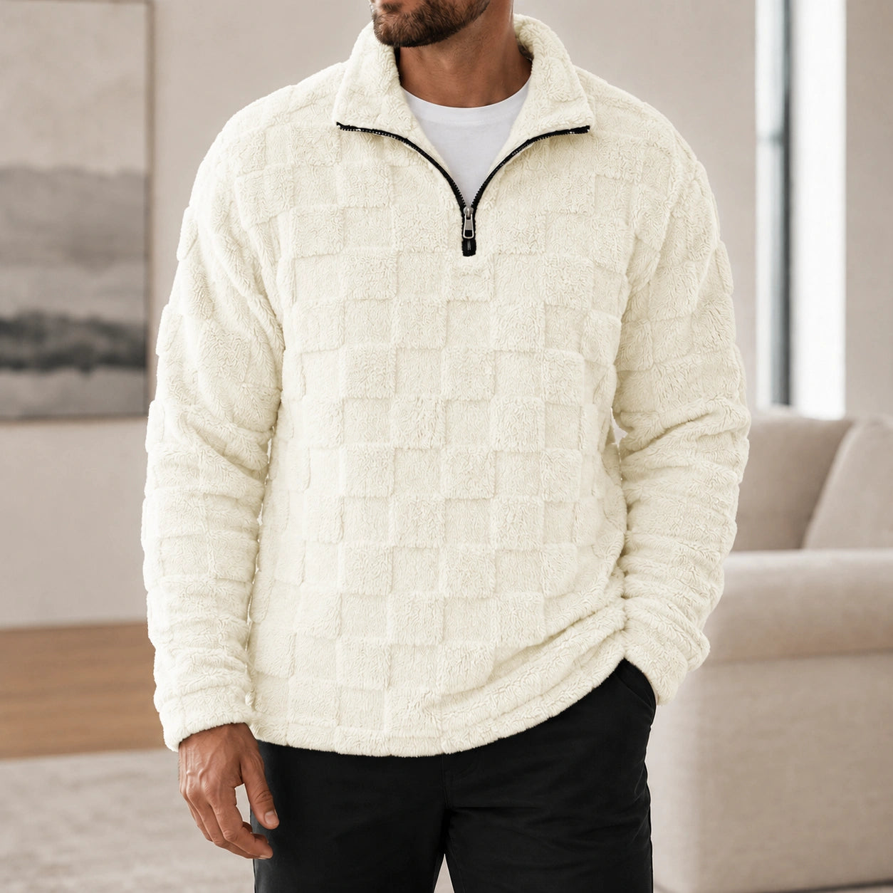 Mivanity Men's Vintage Hooded Half-Zip Shirts