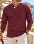 Mivanity Men's Vintage Washed Henley Shirts