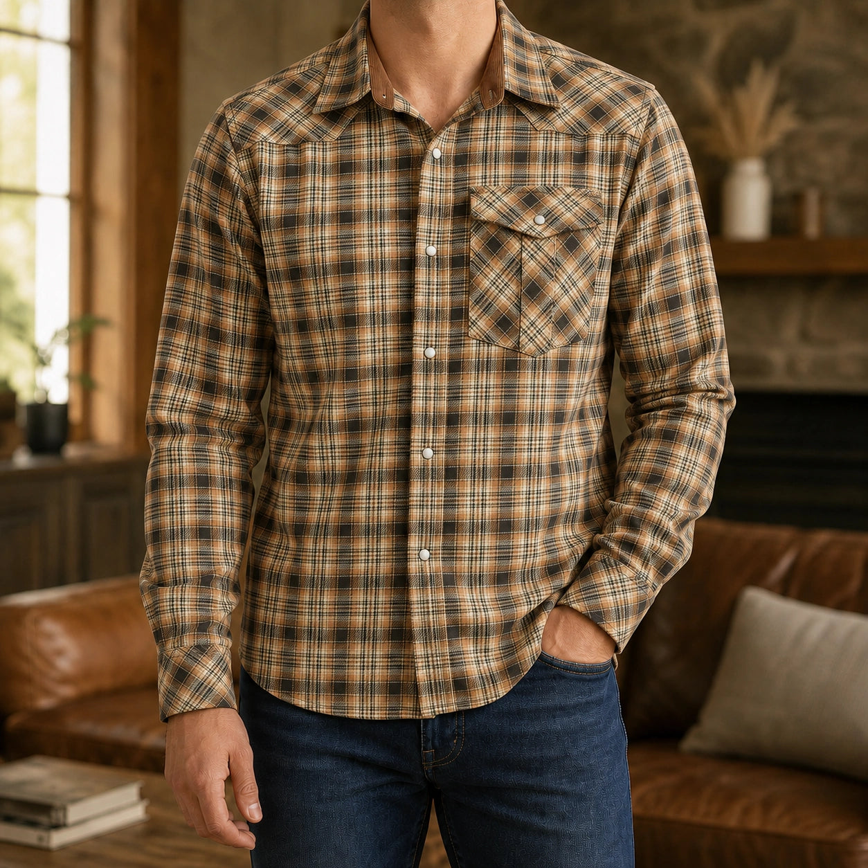 Mivanity Men's Vintage Western Flannel Shirts