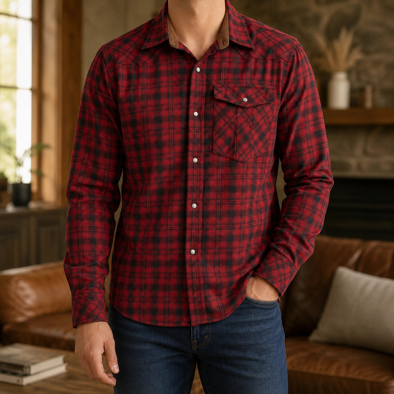 Mivanity Men's Vintage Western Flannel Shirts