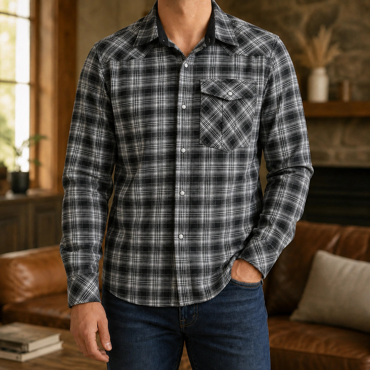 Mivanity Men's Vintage Western Flannel Shirts