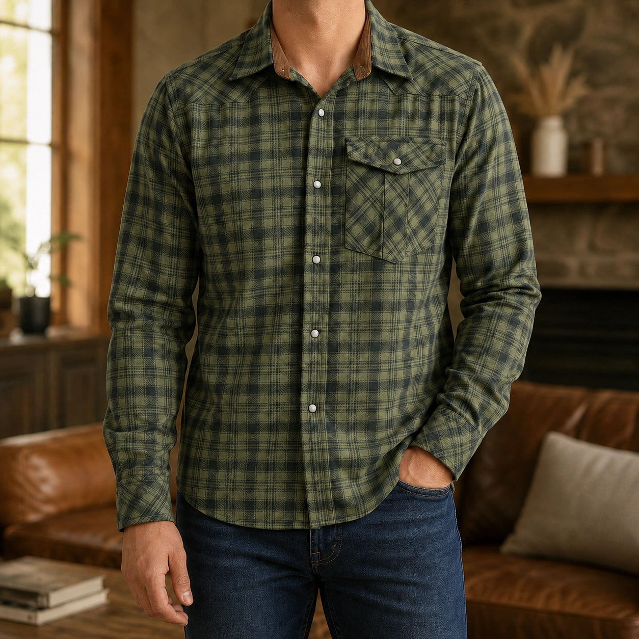 Mivanity Men's Vintage Western Flannel Shirts