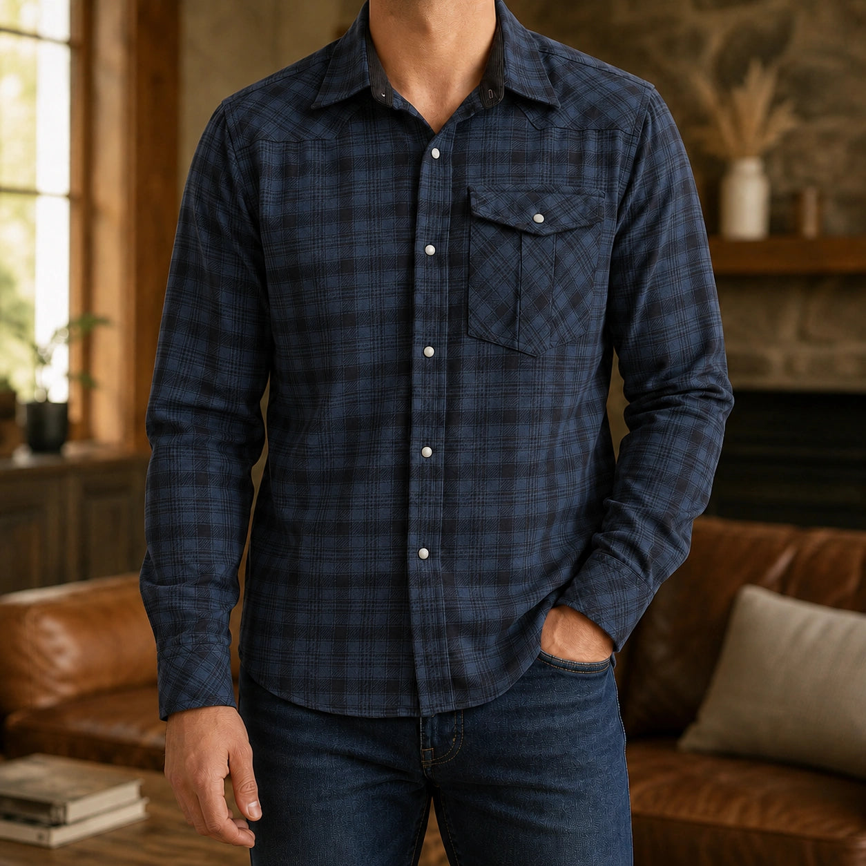 Mivanity Men's Vintage Western Flannel Shirts