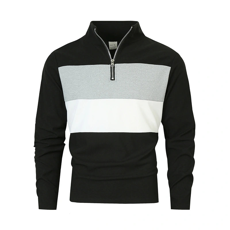 Mivanity Men's Vintage Zip-Up Lapel Collar Long-Sleeve Shirts