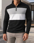 Mivanity Men's Vintage Zip-Up Lapel Collar Long-Sleeve Shirts