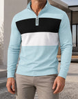 Mivanity Men's Vintage Zip-Up Lapel Collar Long-Sleeve Shirts
