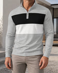 Mivanity Men's Vintage Zip-Up Lapel Collar Long-Sleeve Shirts