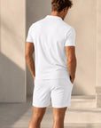 Mivanity Men's Waffle Knit Short-Sleeve T-Shirt Shorts 2-Piece Sets