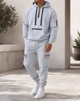 Mivanity Men's Warm Fleece-Lined Hooded Jacket Pants Sets