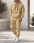 Mivanity Men's Warm Fleece-Lined Hooded Jacket Pants Sets