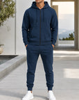 Mivanity Men's Warm Fleece-Lined Hooded Jacket Pants Sets