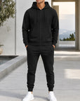 Mivanity Men's Warm Fleece-Lined Hooded Jacket Pants Sets