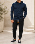Mivanity Men's Warm Fleece-Lined Hooded Jacket Pants Sets