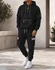 Mivanity Men's Warm Fleece-Lined Hooded Jacket Pants Sets