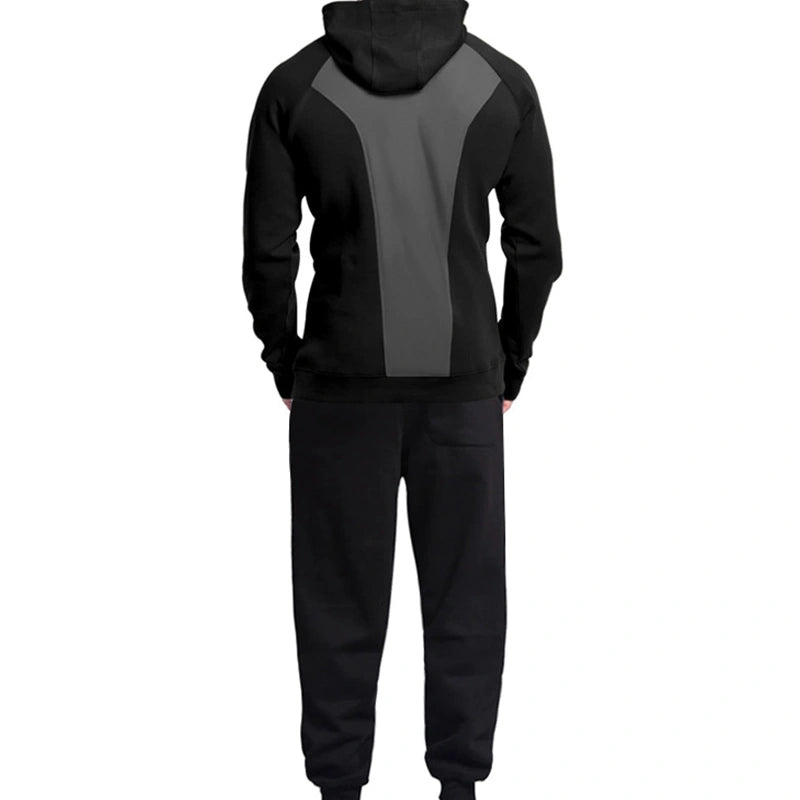 Mivanity Men's Warm Fleece-Lined Hooded Jacket Pants Sets