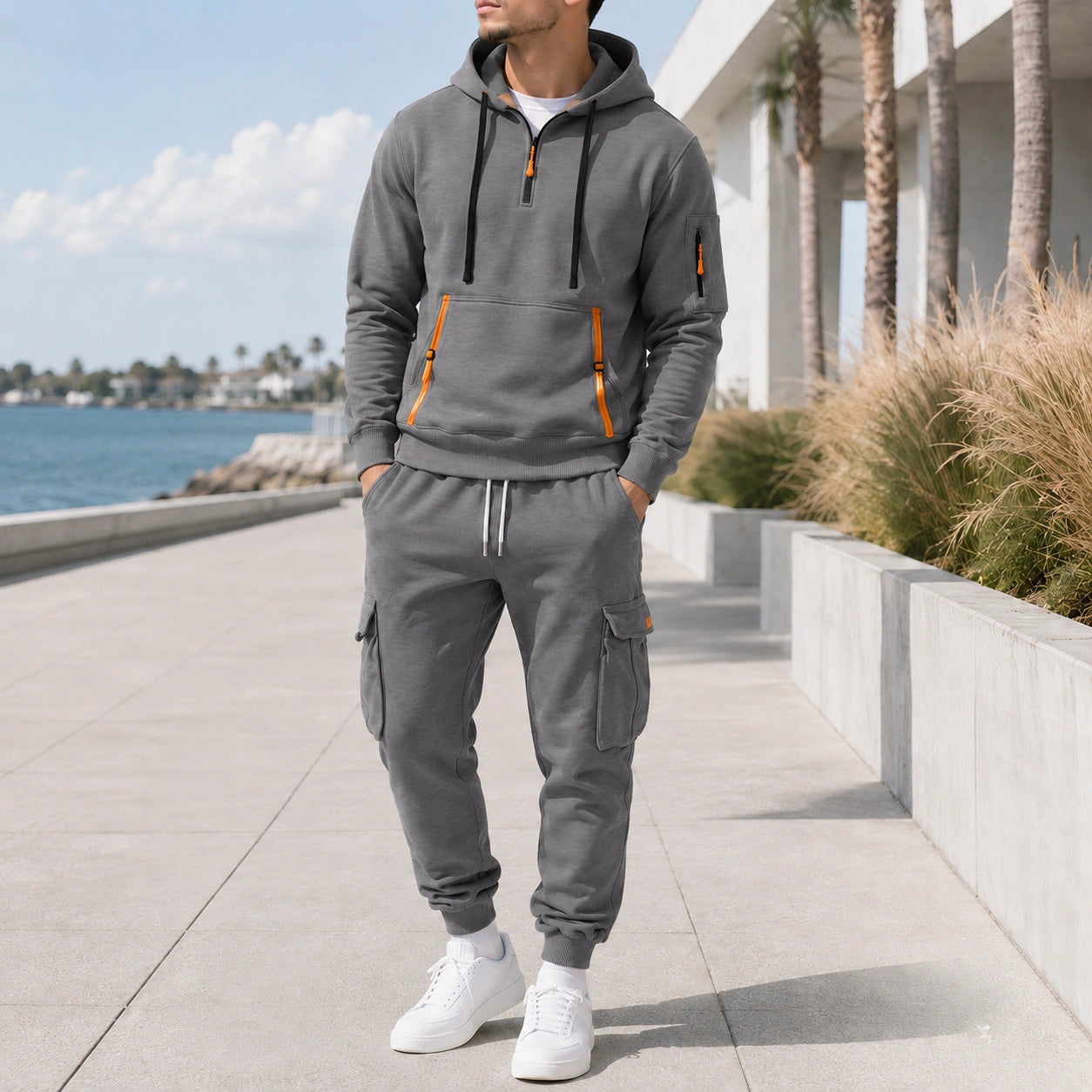 Mivanity Men's Warm Fleece-Lined Hoodie Pants Sets