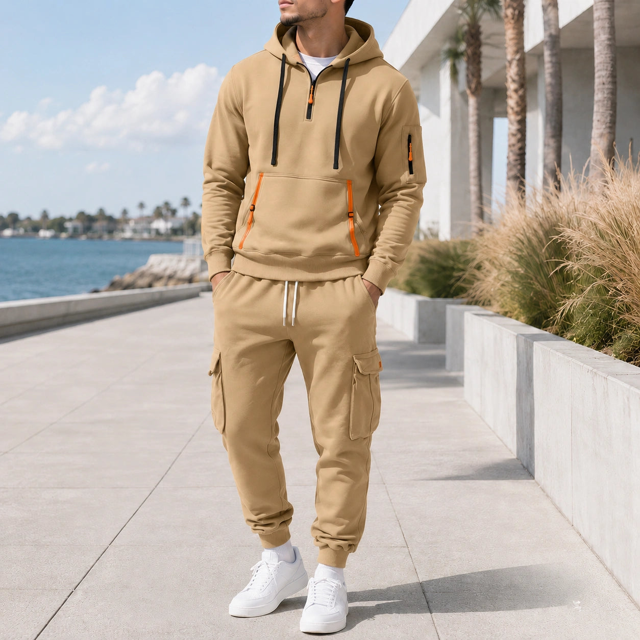 Mivanity Men's Warm Fleece-Lined Hoodie Pants Sets