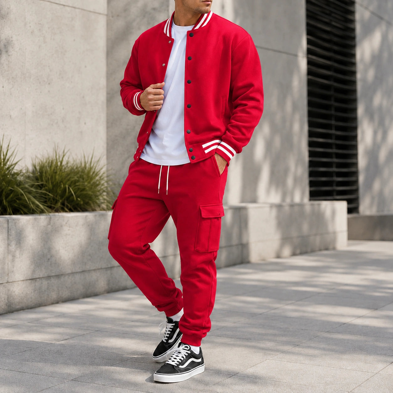 Mivanity Men's Warm Fleece-Lined Jacket Pants Sets