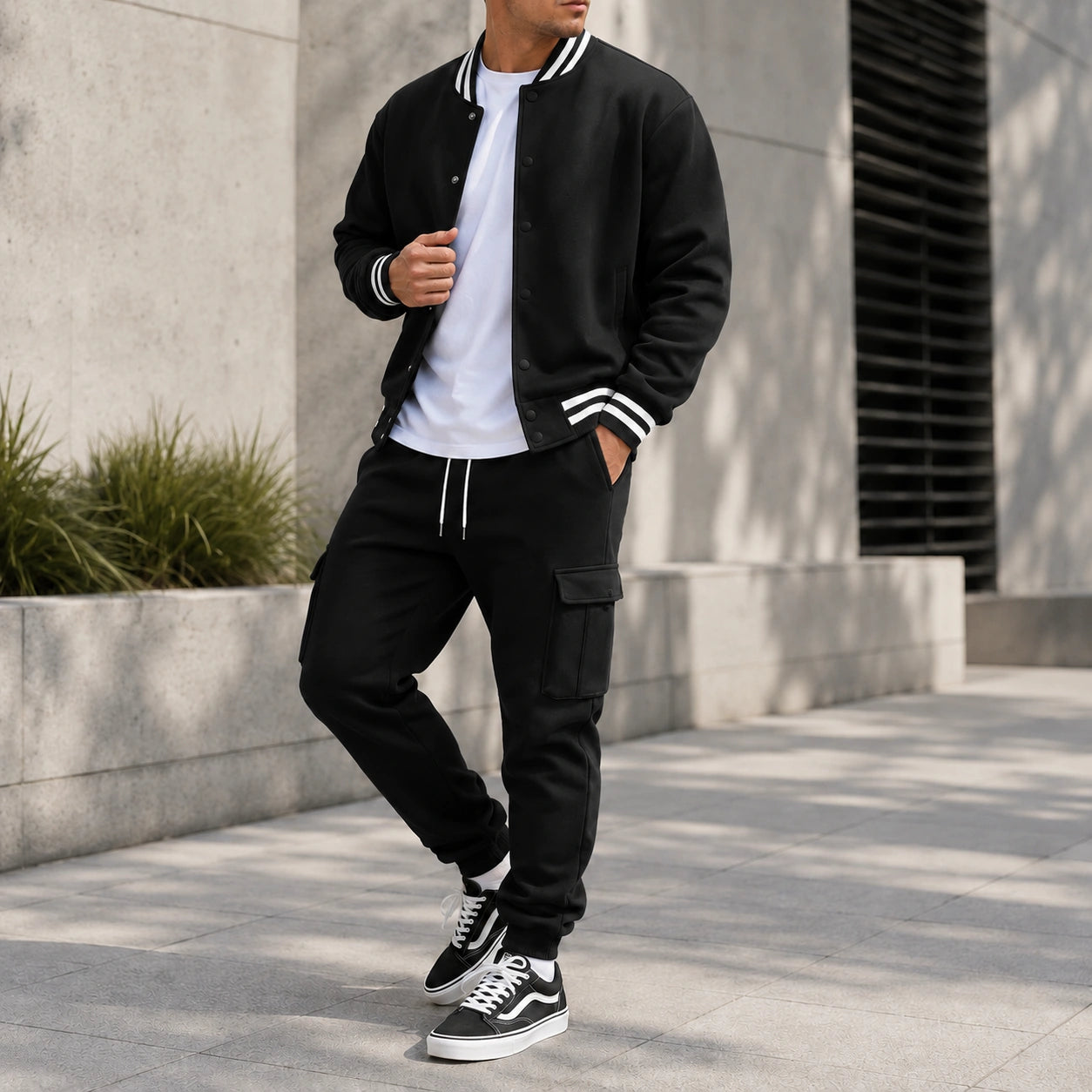 Mivanity Men's Warm Fleece-Lined Jacket Pants Sets