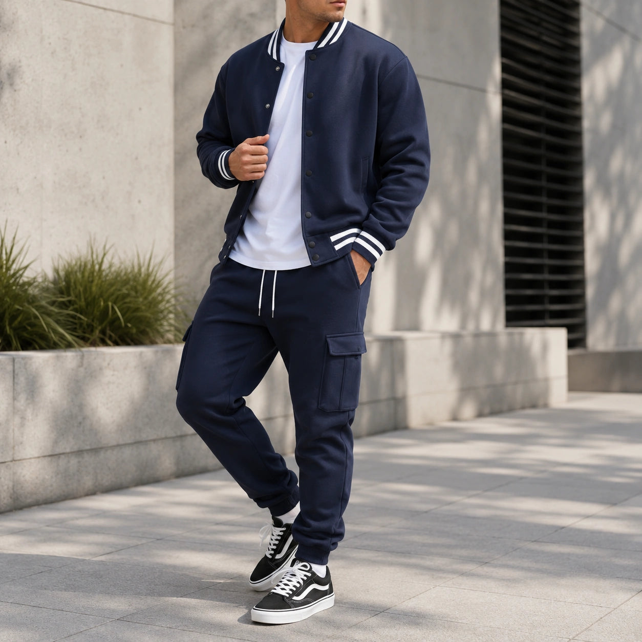 Mivanity Men's Warm Fleece-Lined Jacket Pants Sets