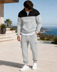 Mivanity Men's Warm Fleece-Lined Sweatshirt Pants Sets