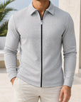 Mivanity Men's Zip-Up Waffle Knit Shirts