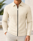 Mivanity Men's Zip-Up Waffle Knit Shirts