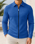Mivanity Men's Zip-Up Waffle Knit Shirts