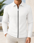 Mivanity Men's Zip-Up Waffle Knit Shirts
