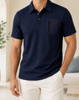 Mivanity Men's Zipper Detail Short-Sleeve Shirts